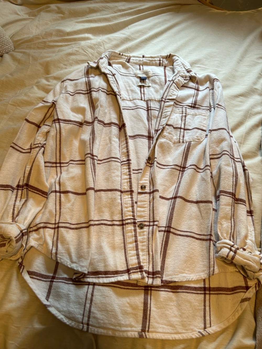 Universal Thread Cream Button-Down Flannel